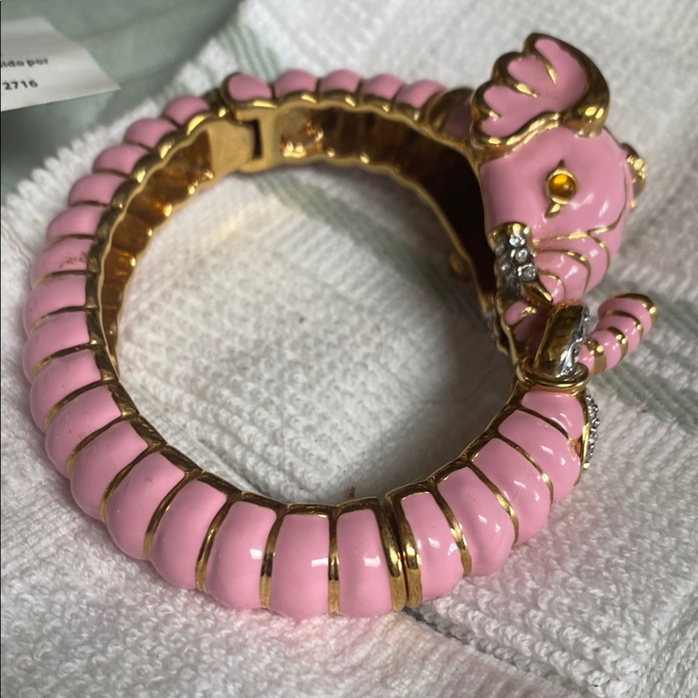 Pink and Gold Elephant Bracelet